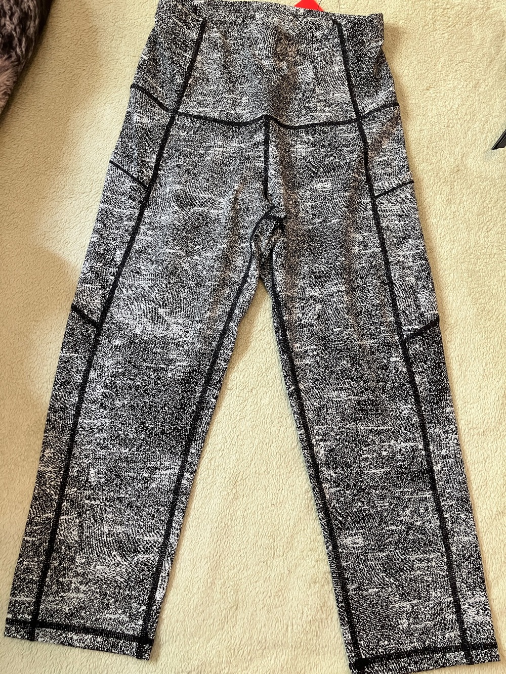TGP The Gym People Black & White Marled Leggings